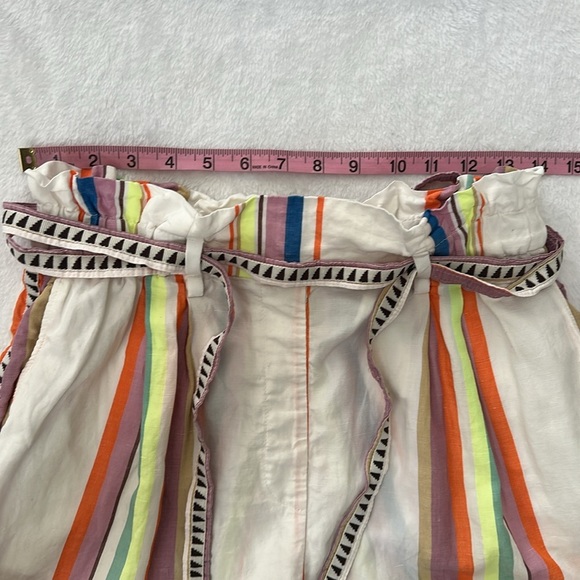 Lemlem H&M Womens High Waist Lightweight Breathable Linen Blend Stripe Shorts S - Picture 11 of 13